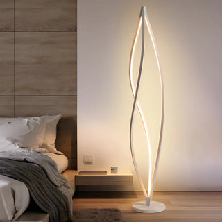 Acrylic Shade Modern Sculptural Cyclone LED Floor Lamp Zawala Image - 1