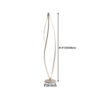 Acrylic Shade Modern Sculptural Cyclone LED Floor Lamp Zawala #size