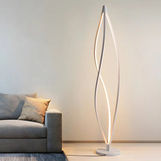Acrylic Shade Modern Sculptural Cyclone LED Floor Lamp Zawala Image - 2