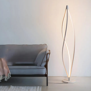 Acrylic Shade Modern Sculptural Cyclone LED Floor Lamp Zawala Image - 3