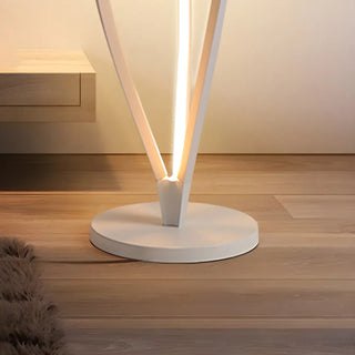 Acrylic Shade Modern Sculptural Cyclone LED Floor Lamp Zawala Image - 7