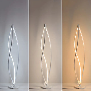 Acrylic Shade Modern Sculptural Cyclone LED Floor Lamp Zawala Image - 8