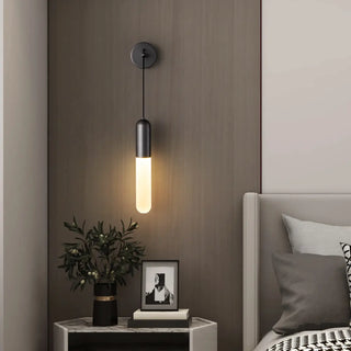 Simple Cylinder Gold Metal Hanging Wall Sconce Light Zawala Image - 1