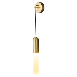 Simple Cylinder Gold Metal Hanging Wall Sconce Light Zawala Image - 17