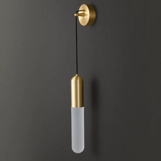 Simple Cylinder Gold Metal Hanging Wall Sconce Light Zawala Image - 6
