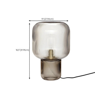 Modern Clear Brown Glass Blub Shape Bedroom Table Lamp Zawala #size
