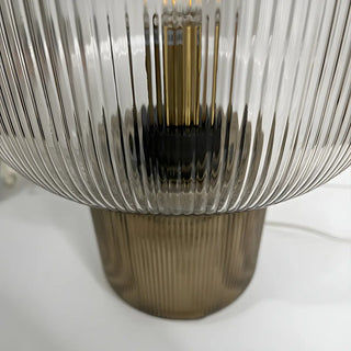 Modern Clear Brown Glass Blub Shape Bedroom Table Lamp Zawala Image - 7