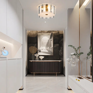 ZOWALA - Modern Cylinder Glass Flush Mount Hallway Light Image - 1