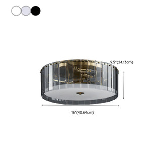 ZOWALA - Modern Cylinder Glass Flush Mount Hallway Light #size