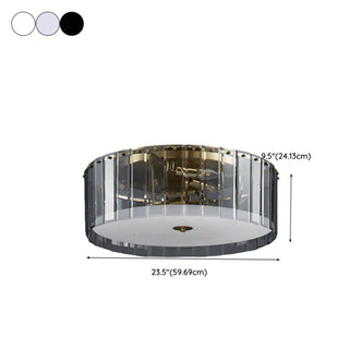 ZOWALA - Modern Cylinder Glass Flush Mount Hallway Light Image - 13
