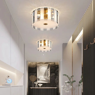 ZOWALA - Modern Cylinder Glass Flush Mount Hallway Light Image - 2