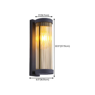 Waterproof Vertical Glass Black Exterior Wall Lamp Zawala Image - 12