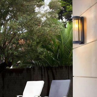 Waterproof Vertical Glass Black Exterior Wall Lamp Zawala Image - 4