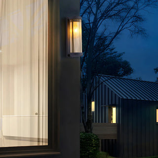 Waterproof Vertical Glass Black Exterior Wall Lamp Zawala Image - 5