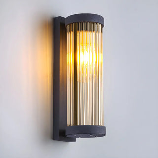 Waterproof Vertical Glass Black Exterior Wall Lamp Zawala Image - 6
