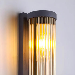 Waterproof Vertical Glass Black Exterior Wall Lamp Zawala Image - 7