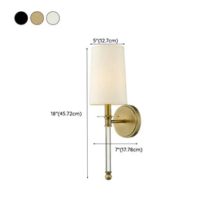 ZOWALA - Modern Cylindrical Fabric Wall Light #size