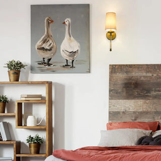 ZOWALA - Modern Cylindrical Fabric Wall Light Image - 7