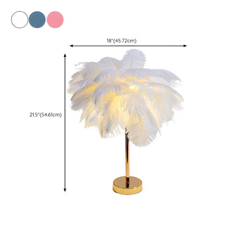 Romantic Blue Feather Tree Modern Decor Table Lamp Zawala #size