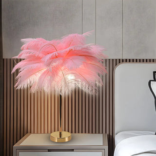Romantic Blue Feather Tree Modern Decor Table Lamp Zawala Image - 2