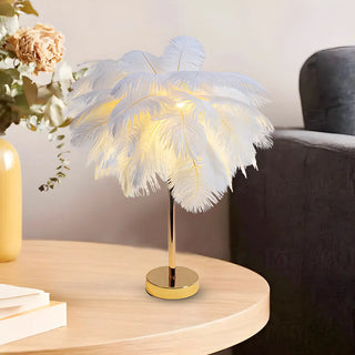 Romantic Blue Feather Tree Modern Decor Table Lamp Zawala Image - 4