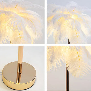 Romantic Blue Feather Tree Modern Decor Table Lamp Zawala Image - 5