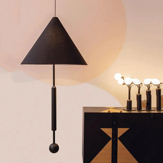 ZOWALA - Modern Blue Metal Cone Geometric Bedroom Pendant Light Image - 3
