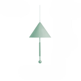 ZOWALA - Modern Blue Metal Cone Geometric Bedroom Pendant Light Image - 8