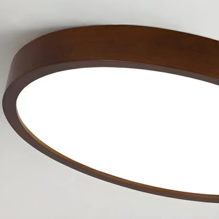 ZOWALA - Round Acrylic Wood Brown Adjustable Height LED Chandelier Image - 6