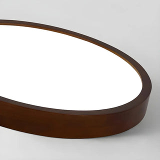 ZOWALA - Round Acrylic Wood Brown Adjustable Height LED Chandelier Image - 7