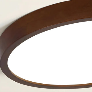 ZOWALA - Round Acrylic Wood Brown Adjustable Height LED Chandelier Image - 8