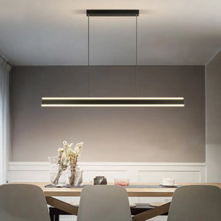 ZOWALA - Sleek Adjustable Black Linear Island Pendant Light Image - 1