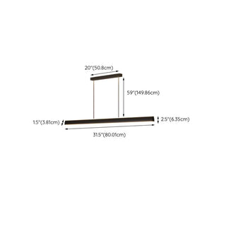 ZOWALA - Sleek Adjustable Black Linear Island Pendant Light #size