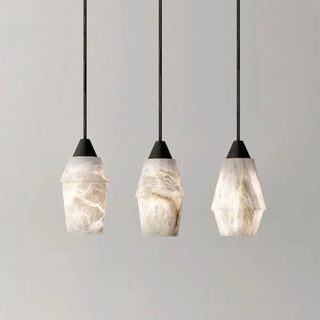 ZOWALA - Modern Stone Grey Geometric Pendant Lighting Image - 3