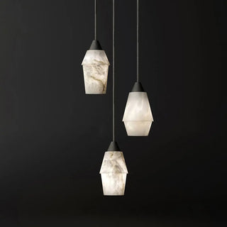 ZOWALA - Modern Stone Grey Geometric Pendant Lighting Image - 4