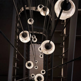 ZOWALA - Modern Stone Grey Geometric Pendant Lighting Image - 5