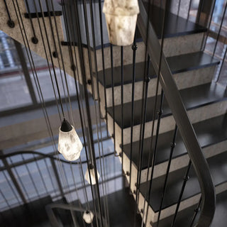 ZOWALA - Modern Stone Grey Geometric Pendant Lighting Image - 6