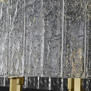ZOWALA - Modern Drum Textured Glass Gold Metal Chandelier Image - 11