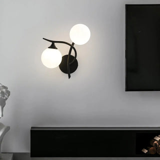 ZOWALA - Elegant Black Dual-Globe Glass Wall Light Fixture Image - 1