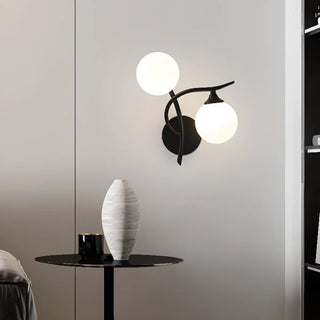 ZOWALA - Elegant Black Dual-Globe Glass Wall Light Fixture Image - 14