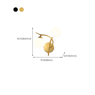 ZOWALA - Elegant Black Dual-Globe Glass Wall Light Fixture #size