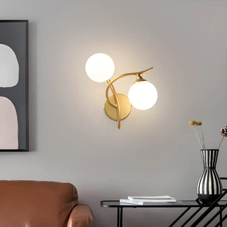 ZOWALA - Elegant Black Dual-Globe Glass Wall Light Fixture Image - 2