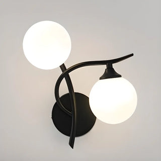 ZOWALA - Elegant Black Dual-Globe Glass Wall Light Fixture Image - 4