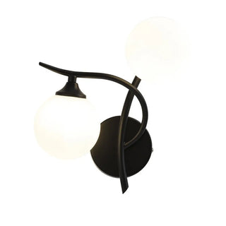 ZOWALA - Elegant Black Dual-Globe Glass Wall Light Fixture Image - 5