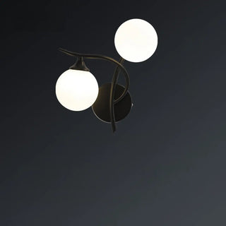 ZOWALA - Elegant Black Dual-Globe Glass Wall Light Fixture Image - 7