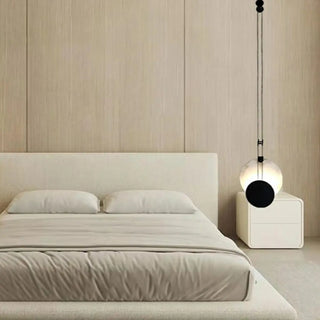 ZOWALA - Modern Eclipse Black and White Living Room Pendant Light Image - 4