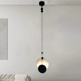 ZOWALA - Modern Eclipse Black and White Living Room Pendant Light Image - 5