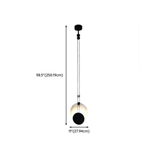 ZOWALA - Modern Eclipse Black and White Living Room Pendant Light #size