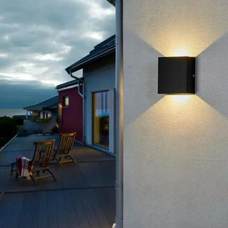 Square Modern Black LED External Up Down Wall Sconce Zawala Image - 1