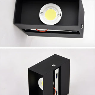 Square Modern Black LED External Up Down Wall Sconce Zawala Image - 11